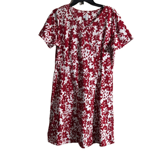 Red and White V-Neck Casual Sundress